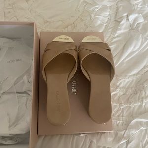 Jimmy Choo wedges nude patent leather. Run a size small 7 even tho they say 8